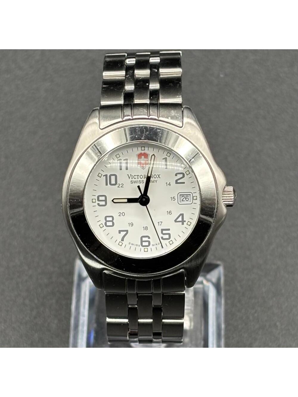 Victorinox 241284.CB Swiss Army 32mm Silver-Tone Watch "FedEx" Engraved Caseback